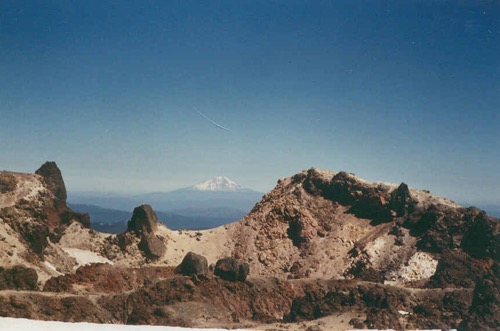 Mt Lasssen Caldera with Mt Shasta