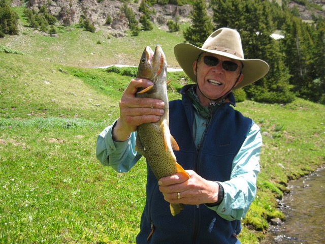 Cutthroat Trout and Bruce at Tri-County Lake, WY